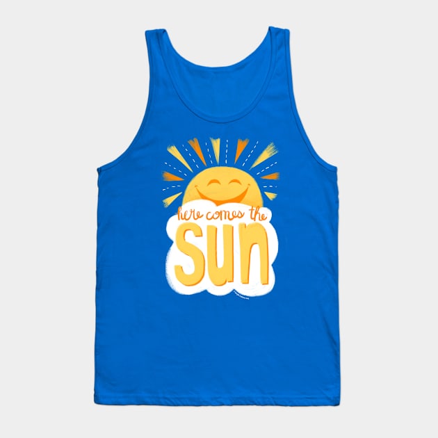 Cute sun - sunny happy face here comes the sun Tank Top by Steph Calvert Art